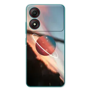 Чехол (ТПУ) с планетами на ZTE Blade A34 (Сатурн)