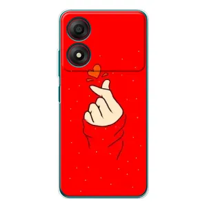 Чохол (Знак сердечка) для ZTE Blade A34 (Сердечко на червоному)