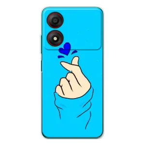 Чехлы (Знак сердечка) на ZTE Blade A34 (Сердце на синем)