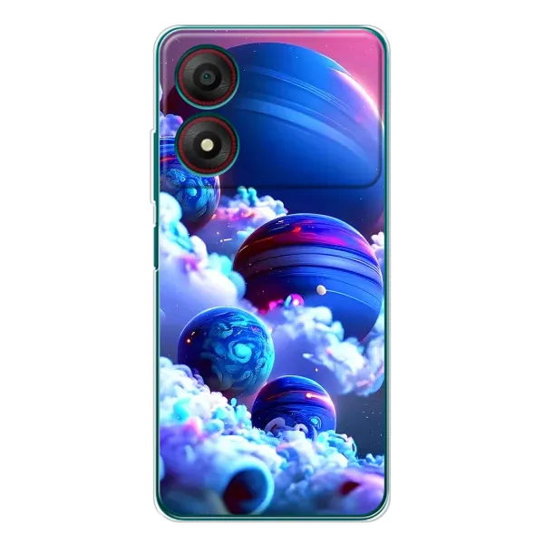 Чехол с рисунком «Синие планеты» для ZTE Blade A34 Чехол с рисунком «Синие планеты» для ZTE Blade A34