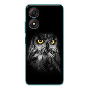 Чехлы с принтом СОВЫ для ZTE Blade A34 (Сова на чёрном)