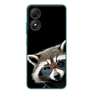 Силіконовий Чохол з Энотами  на ZTE Blade A34 (Стильний Єнот)