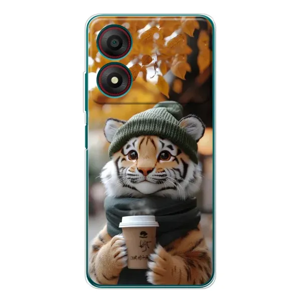 Чехол с рисунком «Тигр с кофе» для ZTE Blade A34 Чехол с рисунком «Тигр с кофе» для ZTE Blade A34