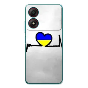 Силиконовый Чехол на ZTE Blade A34 (Я-Украина) (Украинская кардиограмма)