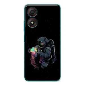 Силиконовый Чехол с принтом "Космонавты" на ZTE Blade A34 (В руках земля)