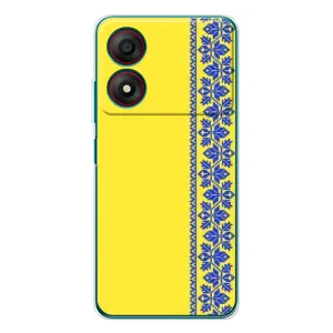 Силіконовый Чохол на ZTE Blade A34 (Вишиванка на жовтому фоні)