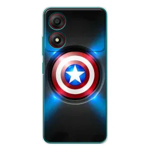 Чехол с Щитом Капитана Америки на ZTE Blade A34 (Яркий Щит Капитана)