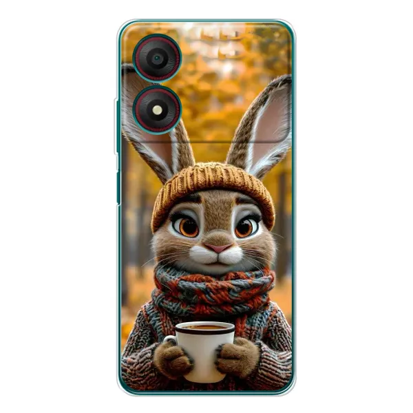 Чехол с рисунком «Зайчик с кофе» для ZTE Blade A34 Чехол с рисунком «Зайчик с кофе» для ZTE Blade A34