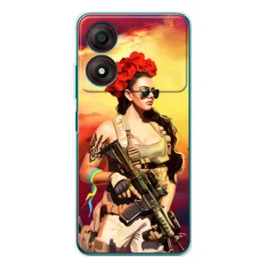 ЗСУ Чохли (TPU) для ZTE Blade A34 (Жінка солдат)