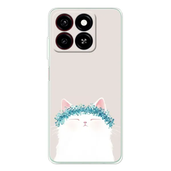 Чехол с рисунком «Белый котик» для ZTE Blade A35 Чехол с рисунком «Белый котик» для ZTE Blade A35