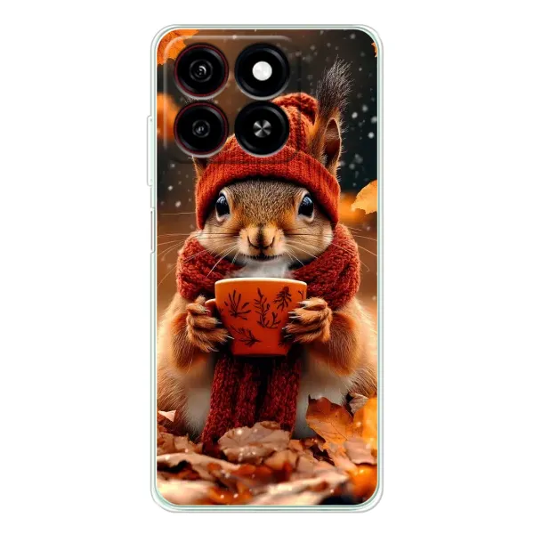 Чехол с рисунком «Белка с кофе» для ZTE Blade A35 Чехол с рисунком «Белка с кофе» для ZTE Blade A35