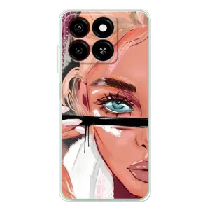 Силіконовый Чохол на ZTE Blade A35 з картинкой Модных девушек (Дівчина та вії)