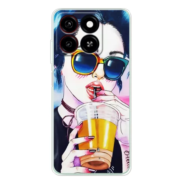 Чехол с рисунком «Девушка с коктейлем» для ZTE Blade A35 Чехол с рисунком «Девушка с коктейлем» для ZTE Blade A35