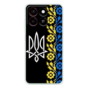 Силіконовый Чохол на ZTE Blade A35 (Герб и вишиванка)