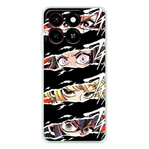 Силіконові чохлі з очіма Anime для Блейд А35 (Очі на чорному)