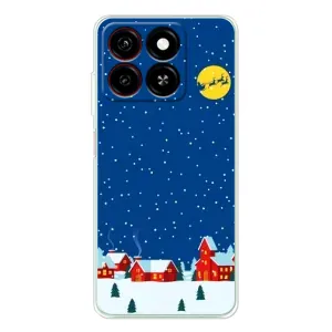 Силиконовый бампер на рождество для ZTE Blade A35 (Город в снегу)