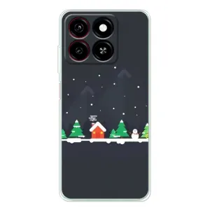 Силиконовый бампер на рождество для ZTE Blade A35 (Город зимний)