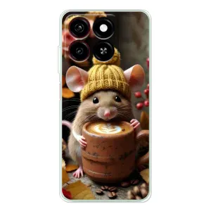 Друкований чохол 'Звірята з кавою' для ZTE Blade A35 (Мишка з кавою)