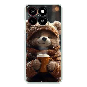 Друкований чохол 'Звірята з кавою' для ZTE Blade A35 (Ведмедик з кавою)
