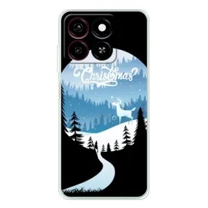 Силиконовый бампер на рождество для ZTE Blade A35 (Рождественский Олень)
