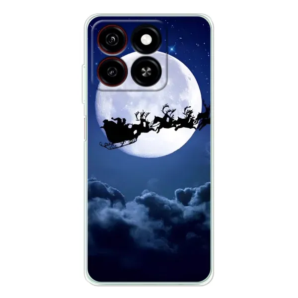 Чехол с рисунком «Санта - луна» для ZTE Blade A35