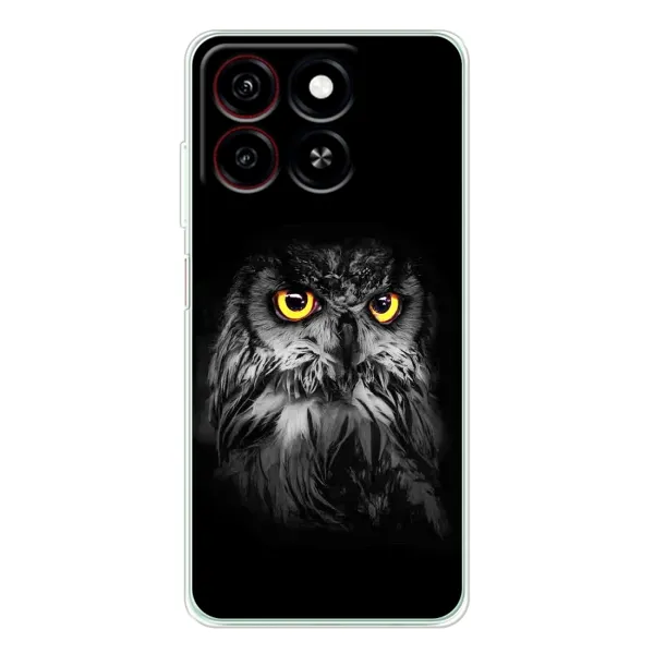 Чехол с рисунком «Сова на чёрном» для ZTE Blade A35 Чехол с рисунком «Сова на чёрном» для ZTE Blade A35