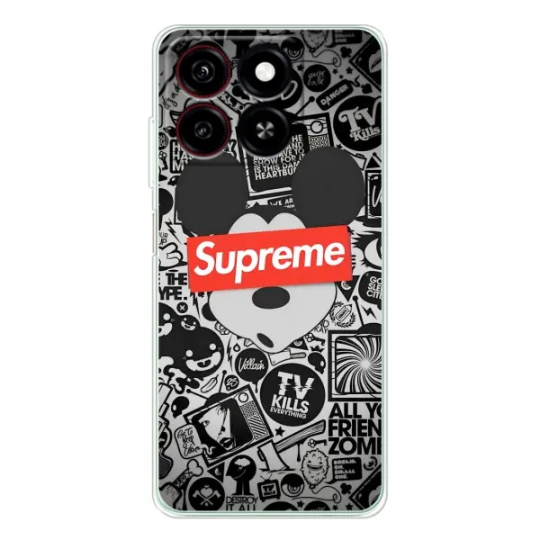 Чехол с рисунком «Supreme Маус» для ZTE Blade A35 Чехол с рисунком «Supreme Маус» для ZTE Blade A35