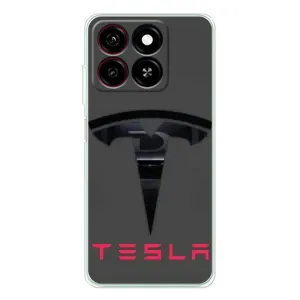 Силиконовый бампер с картинкой машины на ZTE Blade A35 (Logo TESLA)