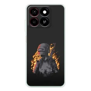 Силиконовый чехол с картинкой "Герой Pubg" на ZTE Blade A35 (В огне)
