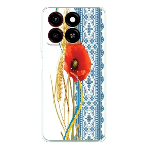Чехол с рисунком «Вышиванка с цветком» для ZTE Blade A35 Чехол с рисунком «Вышиванка с цветком» для ZTE Blade A35