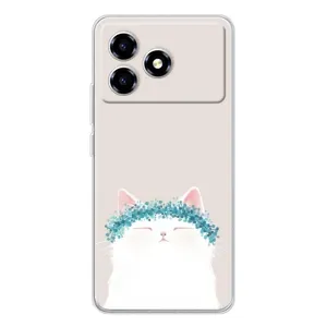 Чехол на тематику: Коты для ZTE Blade A36 (Белый котик)