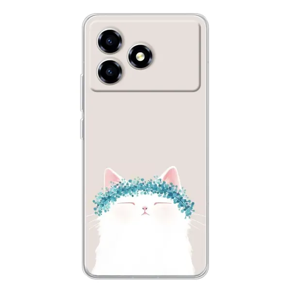Чехол с рисунком «Белый котик» для ZTE Blade A36 Чехол с рисунком «Белый котик» для ZTE Blade A36