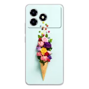 Чехлы с тематикой "ЦВЕТЫ" на ZTE Blade A36 (Цветок-мороженное)