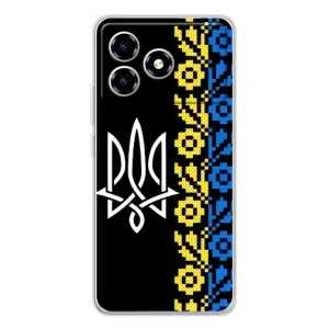 Силиконовый Чехол на ZTE Blade A36 (Герб и вышыванка)