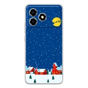 Силіконовий бампер на різдво для ZTE Blade A36 (Місто в снігу)