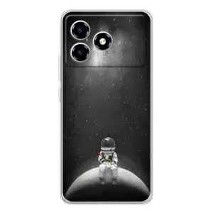 Силиконовый Чехол с принтом "Космонавты" на ZTE Blade A36 (Космонавт романтик)