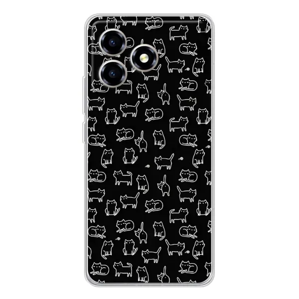 Чехол с рисунком «Котики на черном» для ZTE Blade A36 Чехол с рисунком «Котики на черном» для ZTE Blade A36