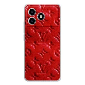 Текстурный Чехол Louis Vuitton для ZTE Blade A36 (Красный ЛВ)