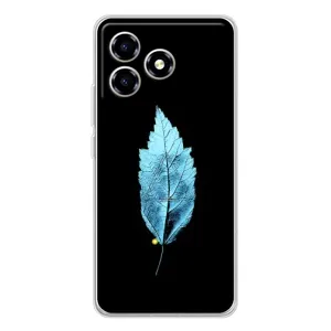 Чехол с картинками на черном фоне для ZTE Blade A36 (Листочек)