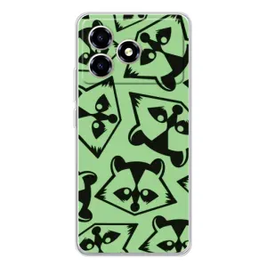 Силиконовый Чехол с Енотами на ZTE Blade A36 (Мордочки Енота)