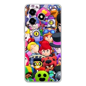 Силиконовый Чехол на ZTE Blade A36 с картинкой Brawl Stars (Персонажи)