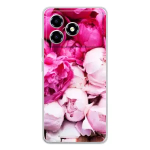 Силиконовый бампер с принтом (цветочки) на ZTE Blade A36 (Пионы)