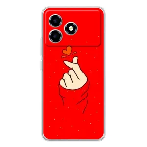 Чехлы (Знак сердечка) на ZTE Blade A36 (Сердце на красном)