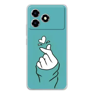 Чехлы (Знак сердечка) на ZTE Blade A36 (Сердечко на бирюзовом)