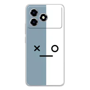 Силиконовые Чехлы (смешные стикеры) для ZTE Blade A36 (Серо-белый)