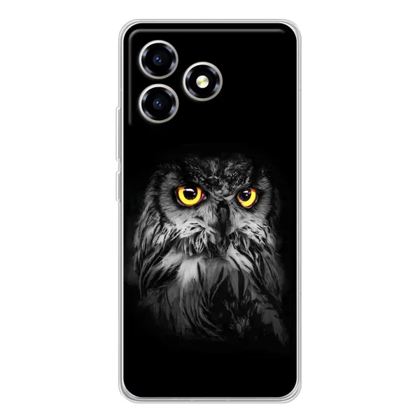 Чехол с рисунком «Сова на чёрном» для ZTE Blade A36 Чехол с рисунком «Сова на чёрном» для ZTE Blade A36