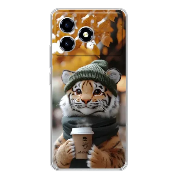 Чехол с рисунком «Тигр с кофе» для ZTE Blade A36 Чехол с рисунком «Тигр с кофе» для ZTE Blade A36