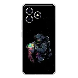 Силиконовый Чехол с принтом "Космонавты" на ZTE Blade A36 (В руках земля)