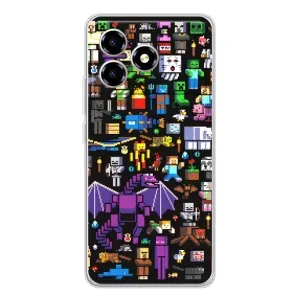 Чехол майнкрафт для ZTE Blade A36 (Все персонажи)