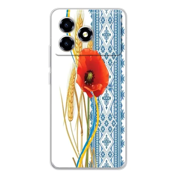 Чехол с рисунком «Вышиванка с цветком» для ZTE Blade A36